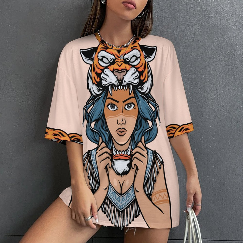 Women's Tribal Women Acid & Punk Oversized T-shirt