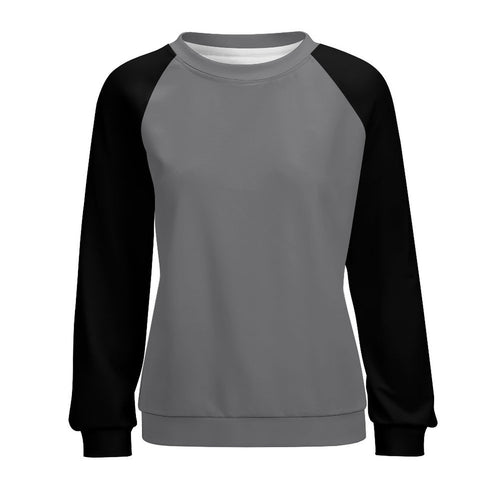 Women's Dim Grey & Black Solid Sweatshirt