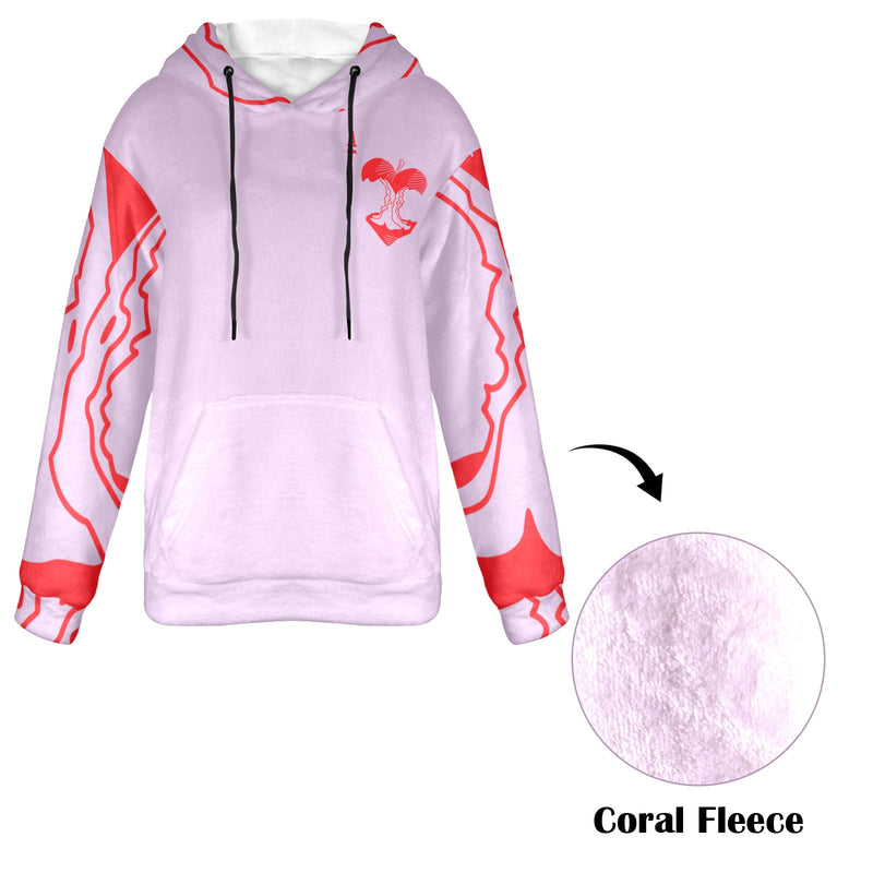 Women's 'A' Card Abstract Flannel Hoodie