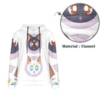 Men's Sailor Moon Cat Anime Flannel Hoodie