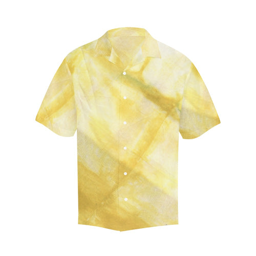Men's Yellow Tie-Dye Abstract Half Sleeve Shirt