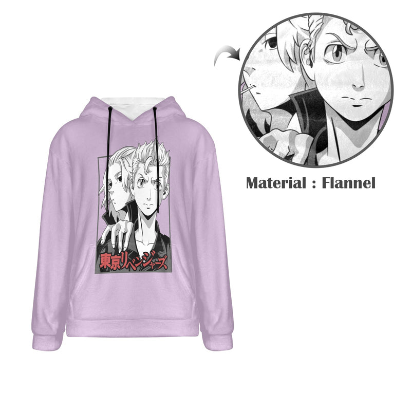 Men's Tokyo Revengers Portrait Anime Flannel Hoodie