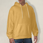 Men's Earth Yellow Solid Flannel Hoodie