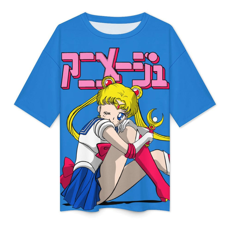 Women's Sailor Moon Chill Mode Anime Oversized T-shirt