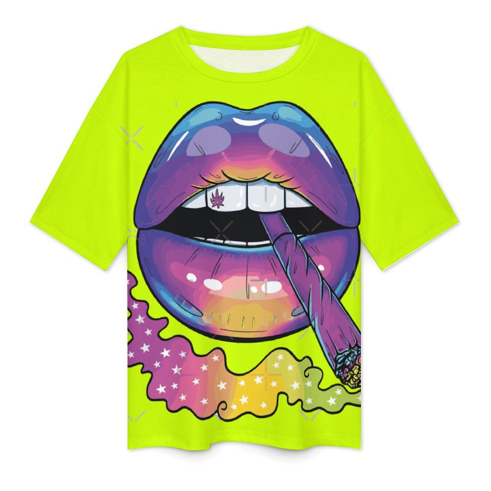 Women's Stoner Lips Acid & Punk Oversized T-shirt
