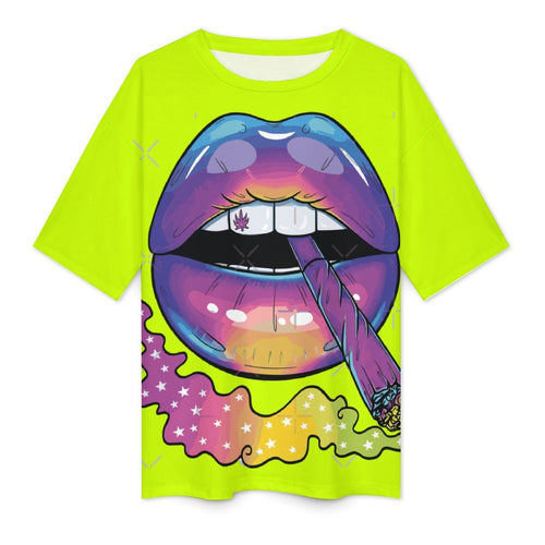 Women's Stoner Lips Acid & Punk Oversized T-shirt