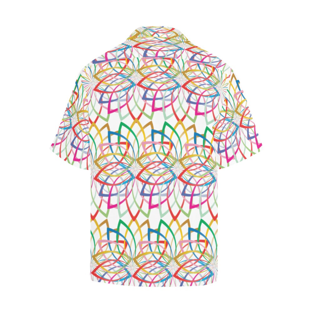 Men's Colorful Spiralla Abstract Half Sleeve Shirt