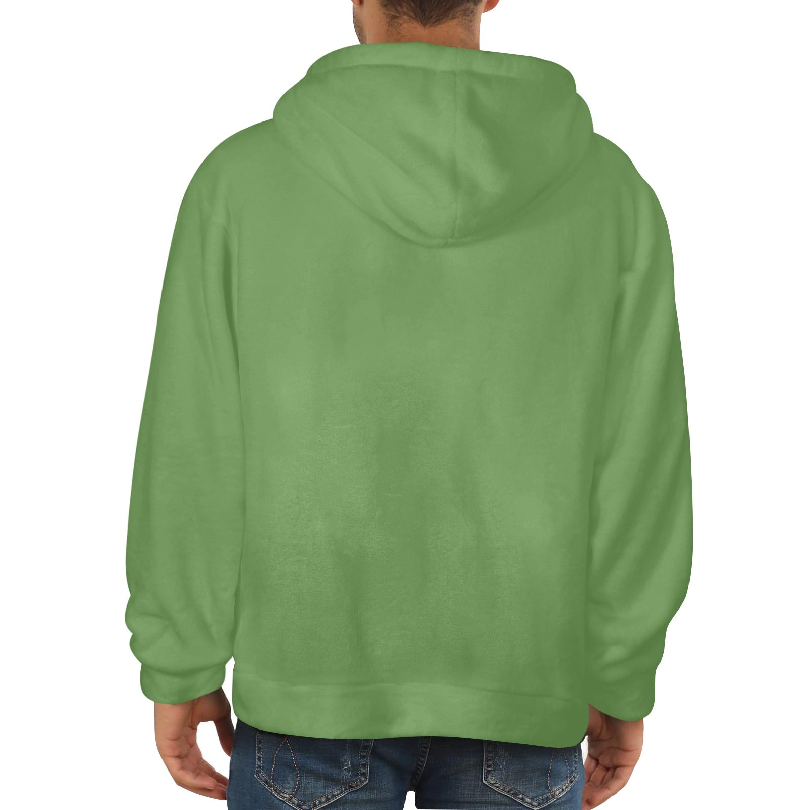 Men's Asparagus Solid Flannel Hoodie