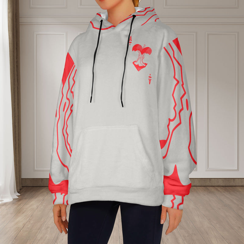 Women's 'A' Card Abstract Flannel Hoodie