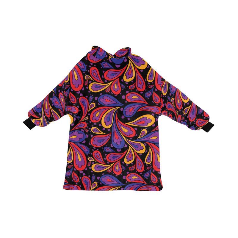 Women's Doodle Paisley Elements Abstract Blanket Hoodie