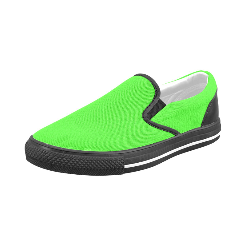 Men's Neon Green Solid Slip-on Shoes