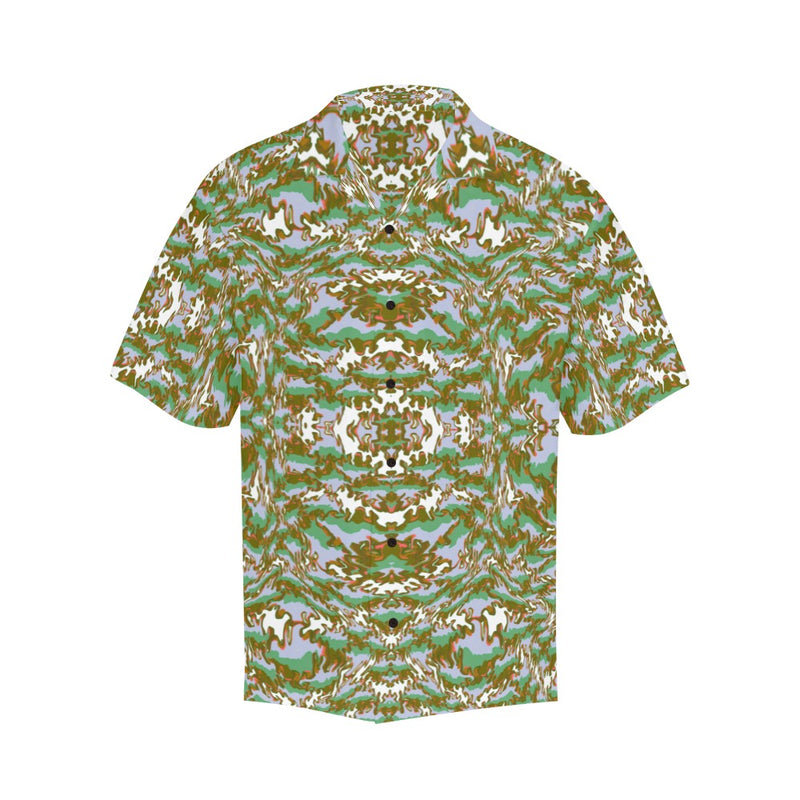 Men's Green Galactic Abstract Half Sleeve Shirt