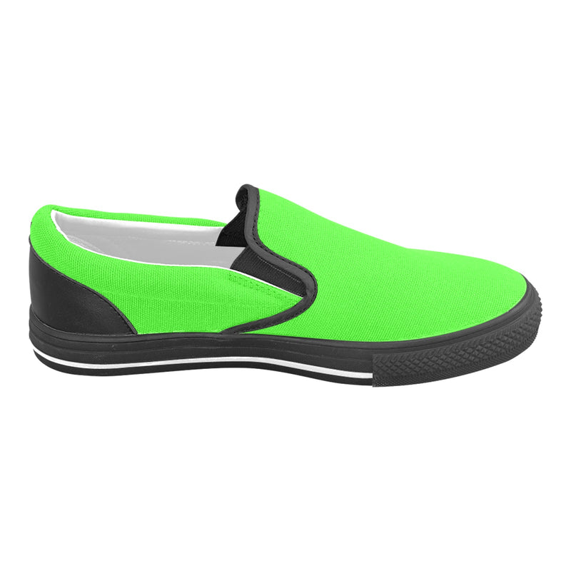 Men's Neon Green Solid Slip-on Shoes