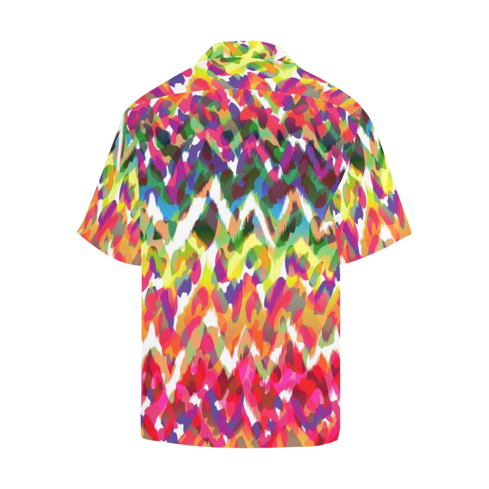 Men's ZigZag Rainbow Abstract Half Sleeve Shirt