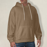 Men's Pastel Brown Solid Flannel Hoodie