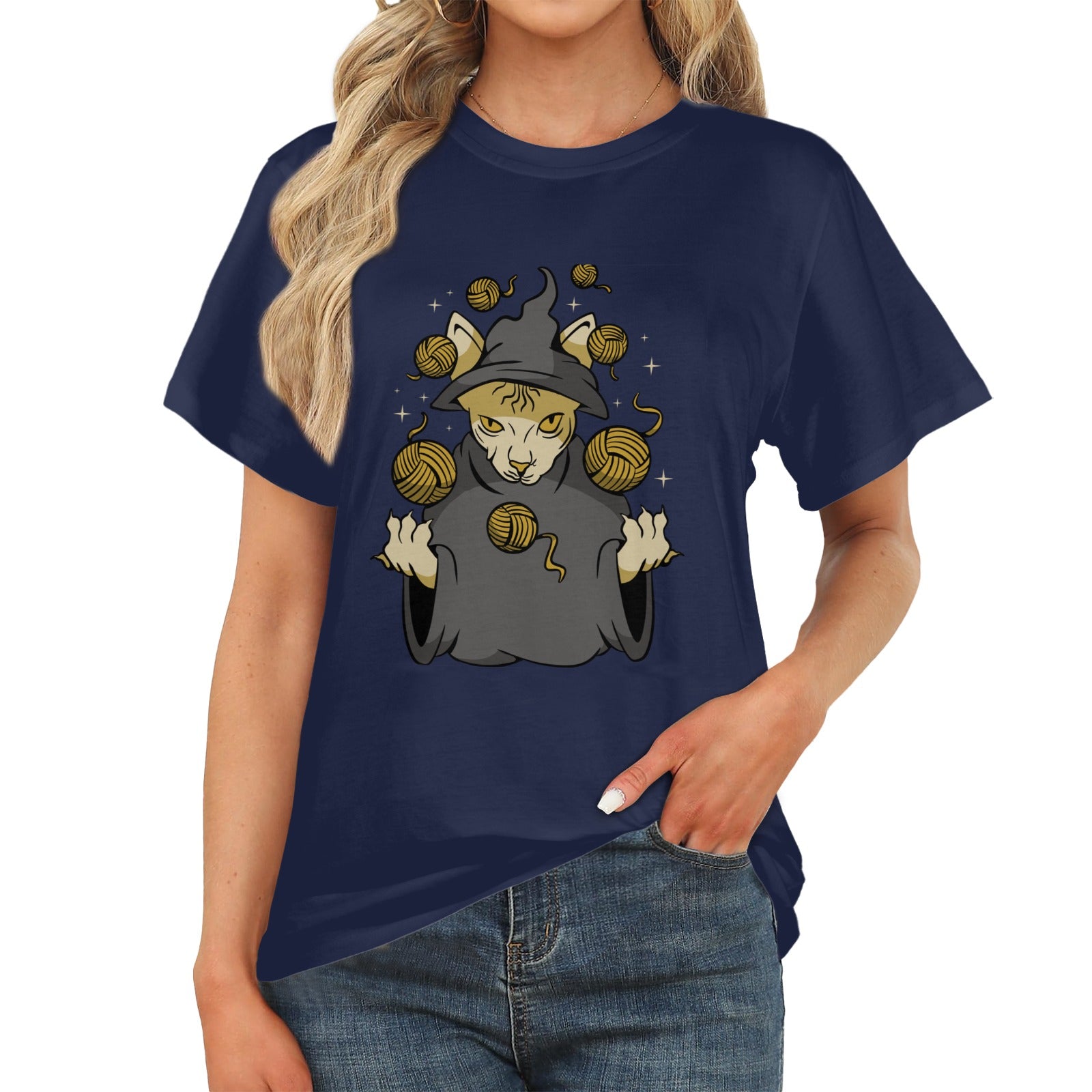 Women's Cat Wizard Acid & Punk Classic Fit T-shirt