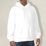 Men's White Solid Flannel Hoodie