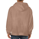 Men's Mocha Mousse Solid Flannel Hoodie