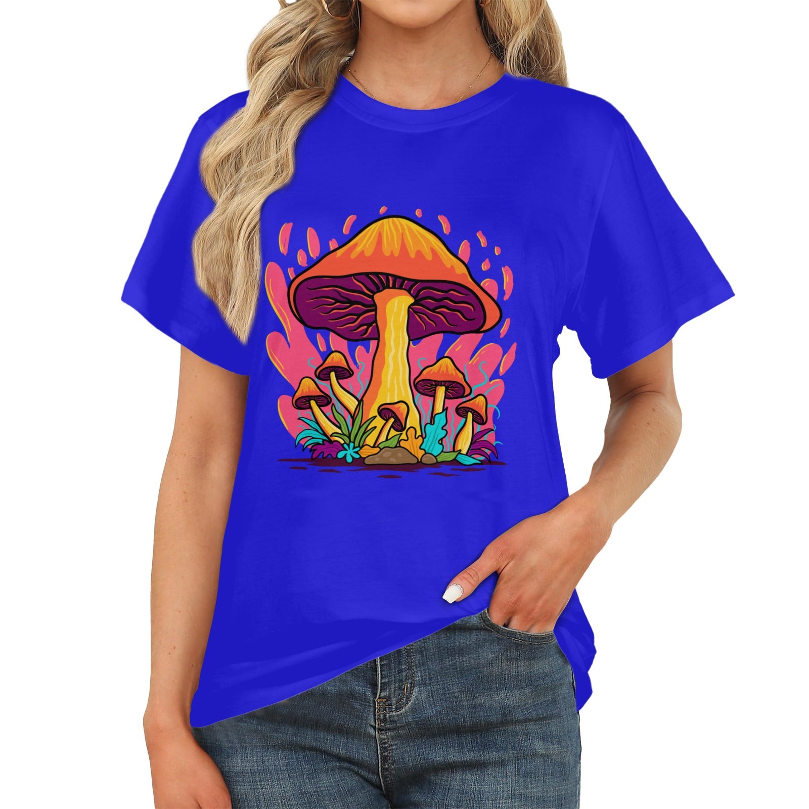 Women's Flaming Mushroom Acid & Punk Classic Fit T-shirt