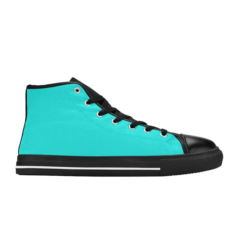 Men's Medium Turquoise Solid High Top Shoes