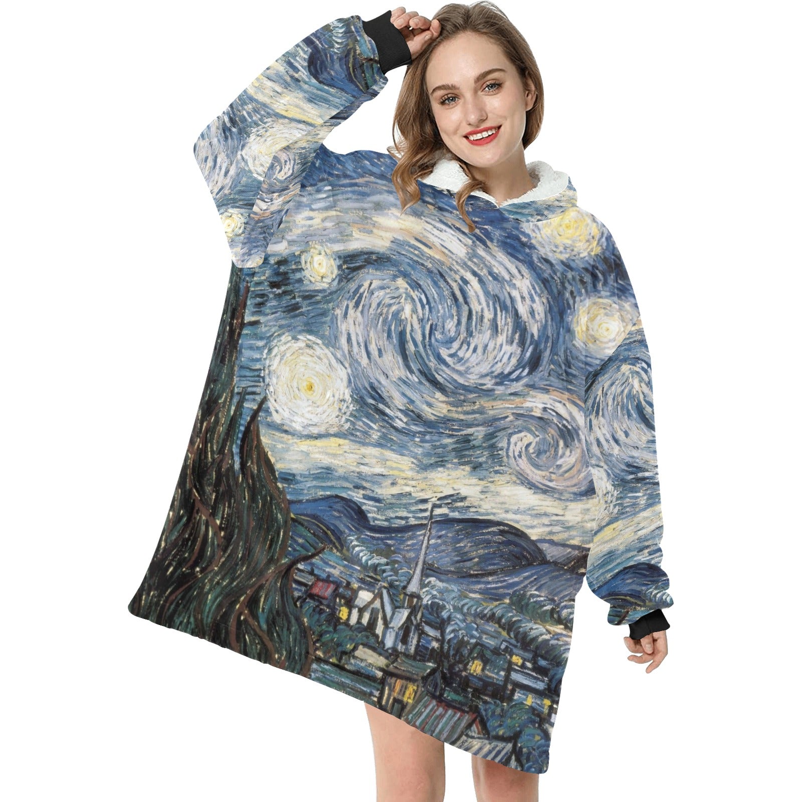 Women's Night Art Abstract Blanket Hoodie