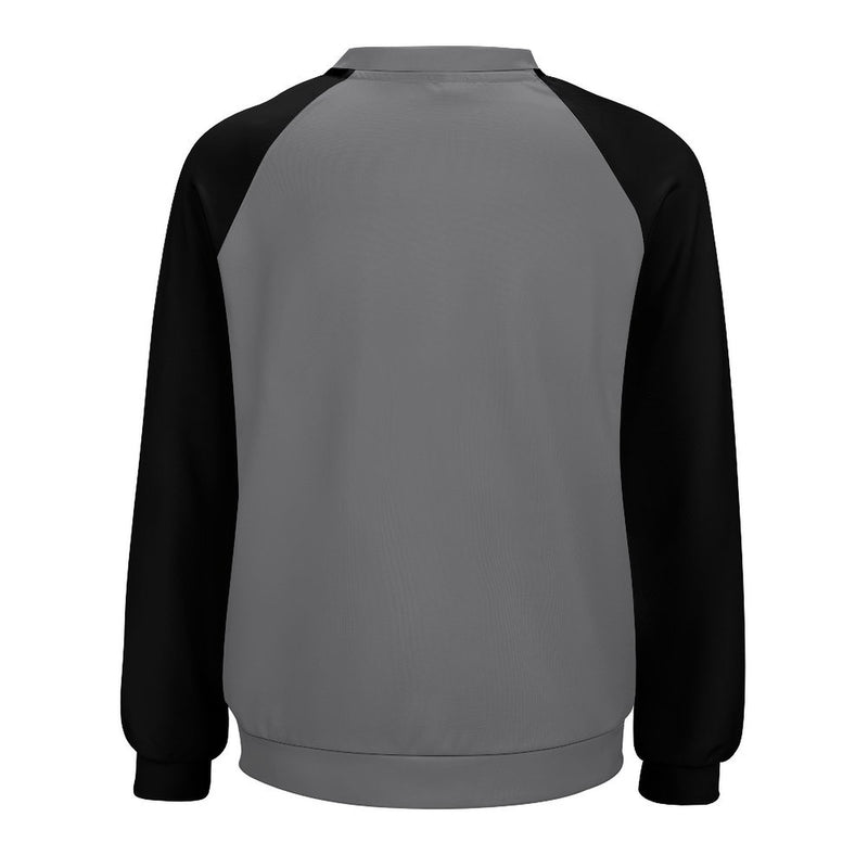 Women's Dim Grey & Black Solid Sweatshirt