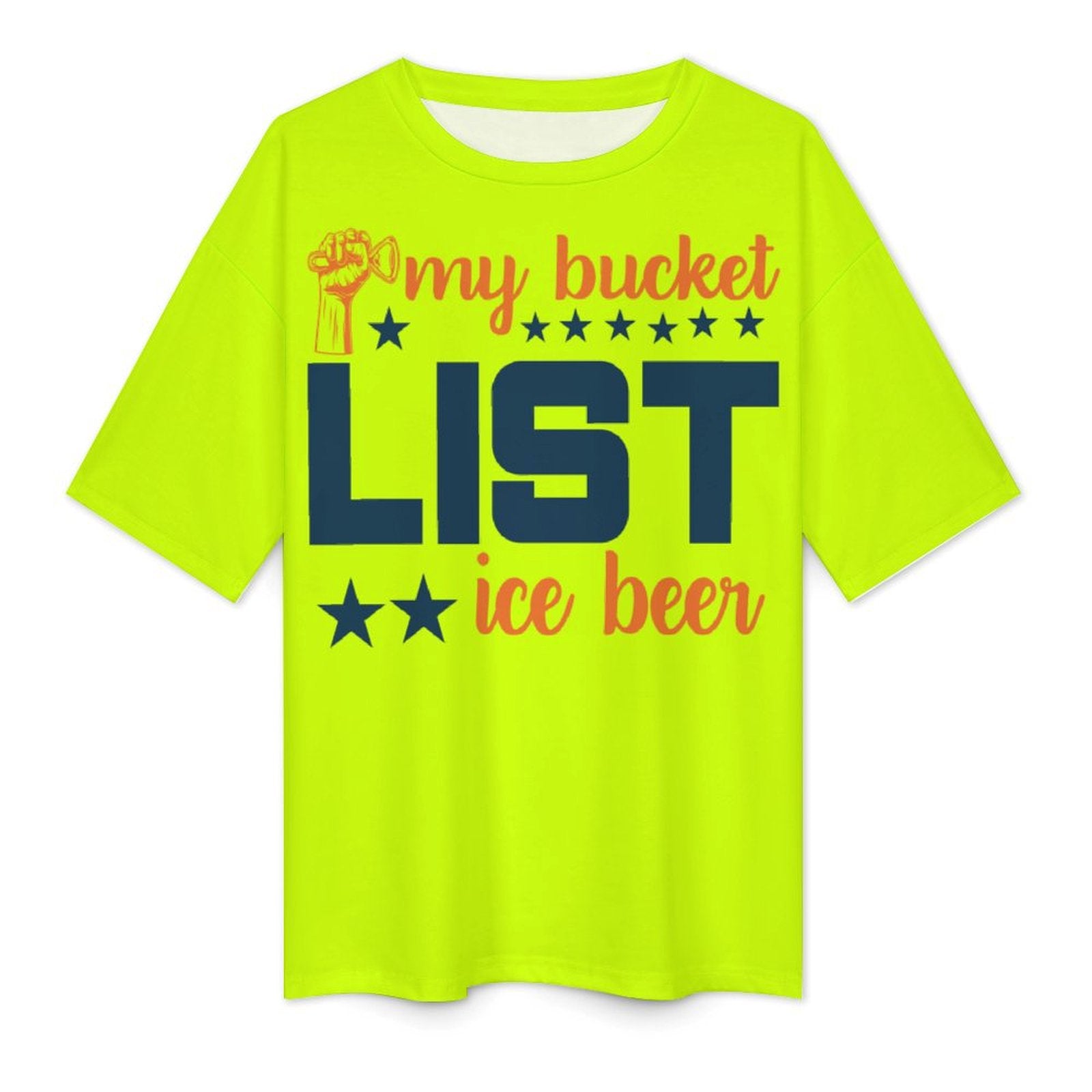 Men's My Bucket List Typography Oversized T-shirt