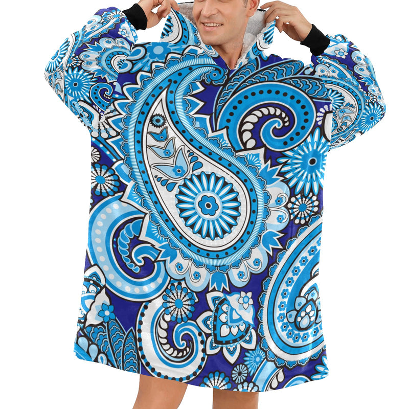 Men's Traditional Asian Elements Paisley Abstract Blanket Hoodie