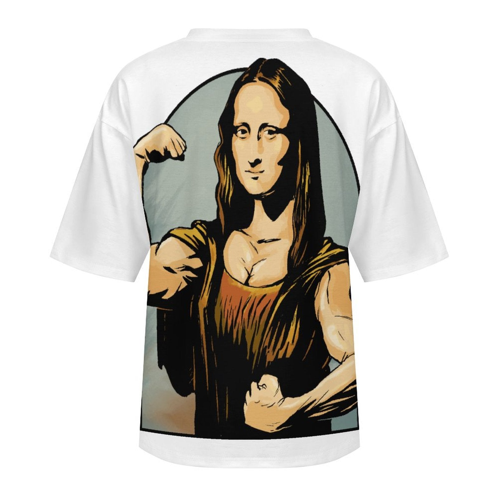 Women's Beefed Up Mona Lisa Abstract Oversized T-shirt