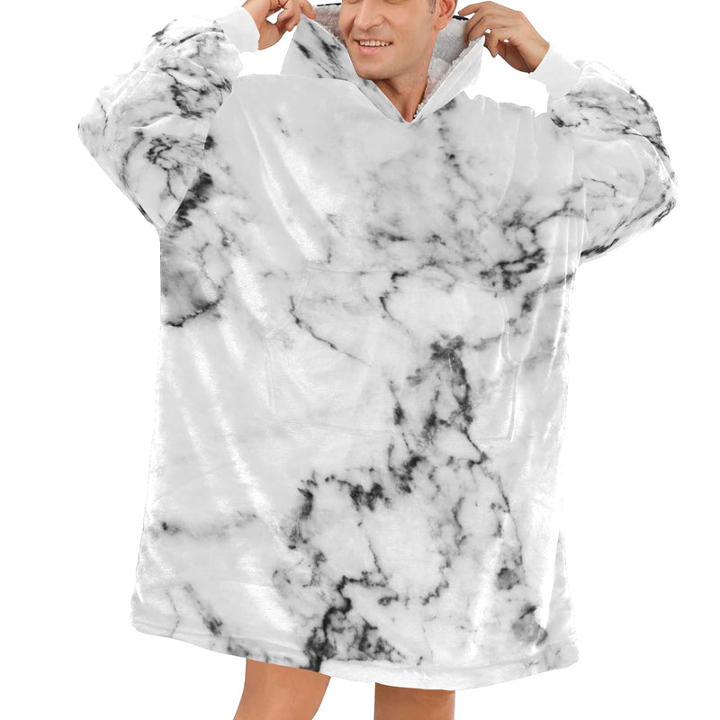 Men's White Mystery Abstract Blanket Hoodie