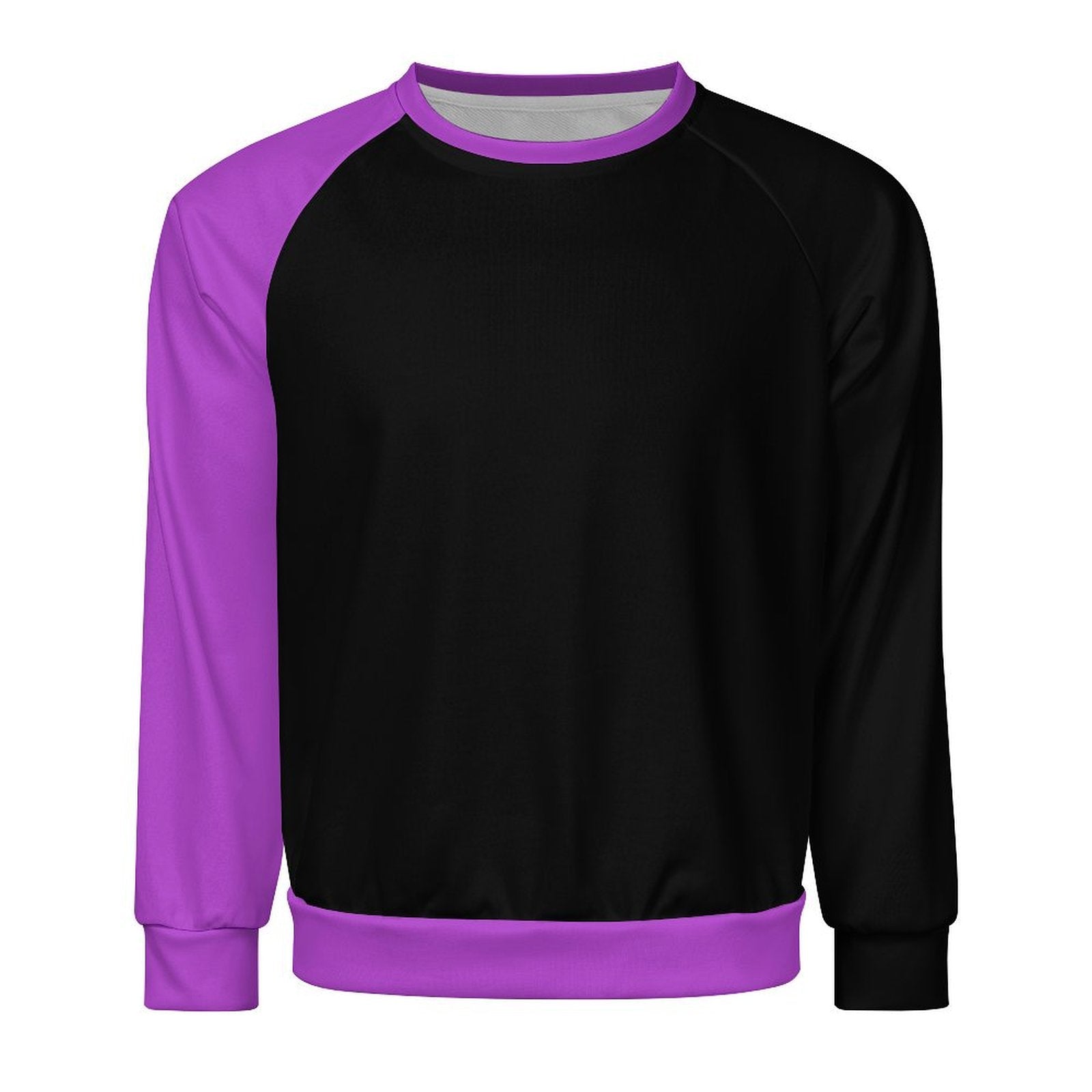 Men's Black & Deep Lilac Solid Sweatshirt