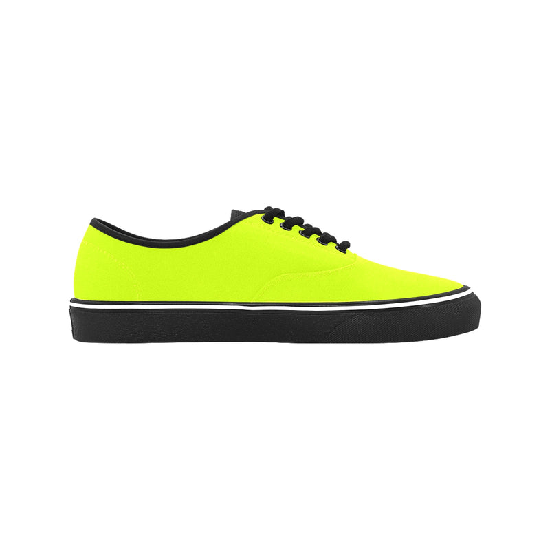 Men's Fluorescent Yellows Solid Low Top Shoes