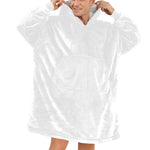 Men's White Solid Blanket Hoodie