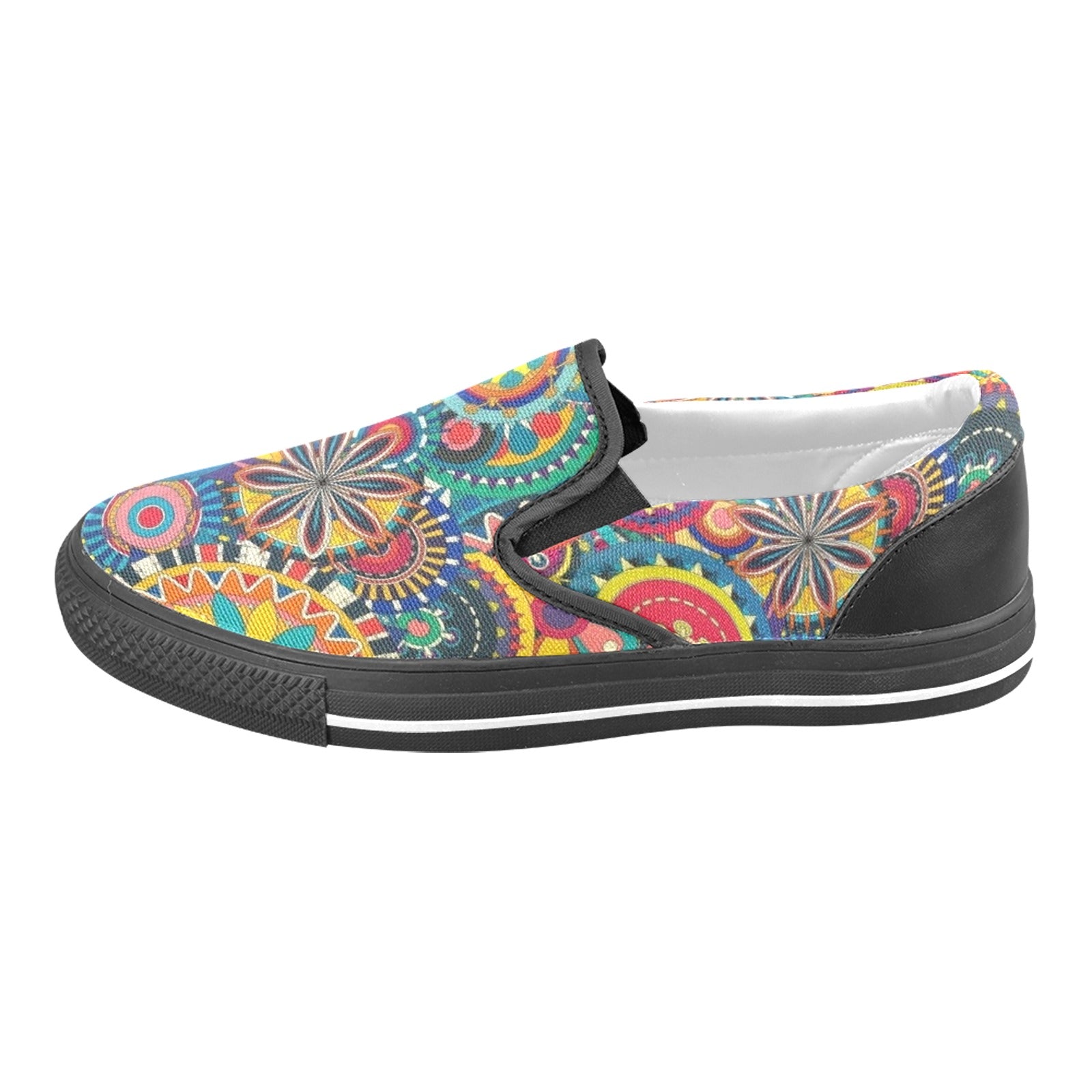 Men's Colorful Mandala Abstract Slip-on Shoes
