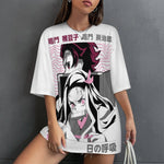 Women's Nezuko & Tanjiro Demon Slayer Anime Oversized T-shirt