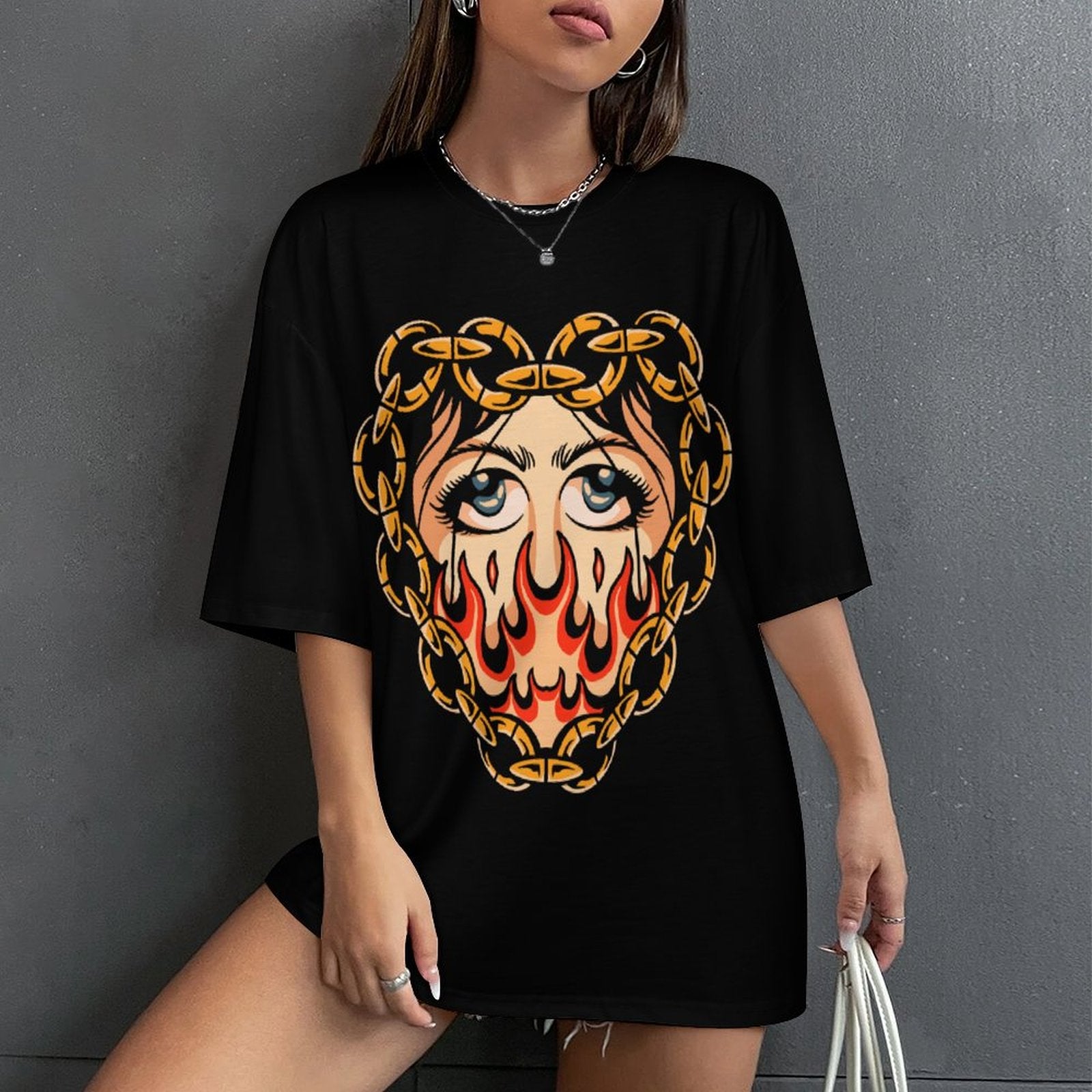 Women's Eye Communication Acid & Punk Oversized T-shirt