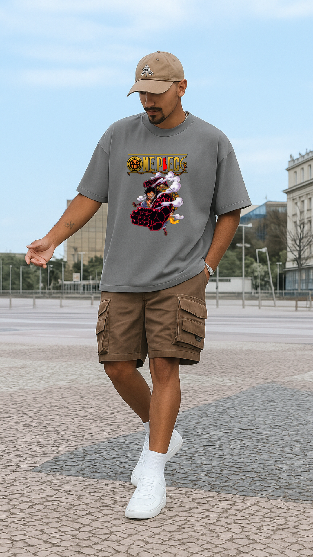 Men's One Piece Fight Anime Oversized T-shirt