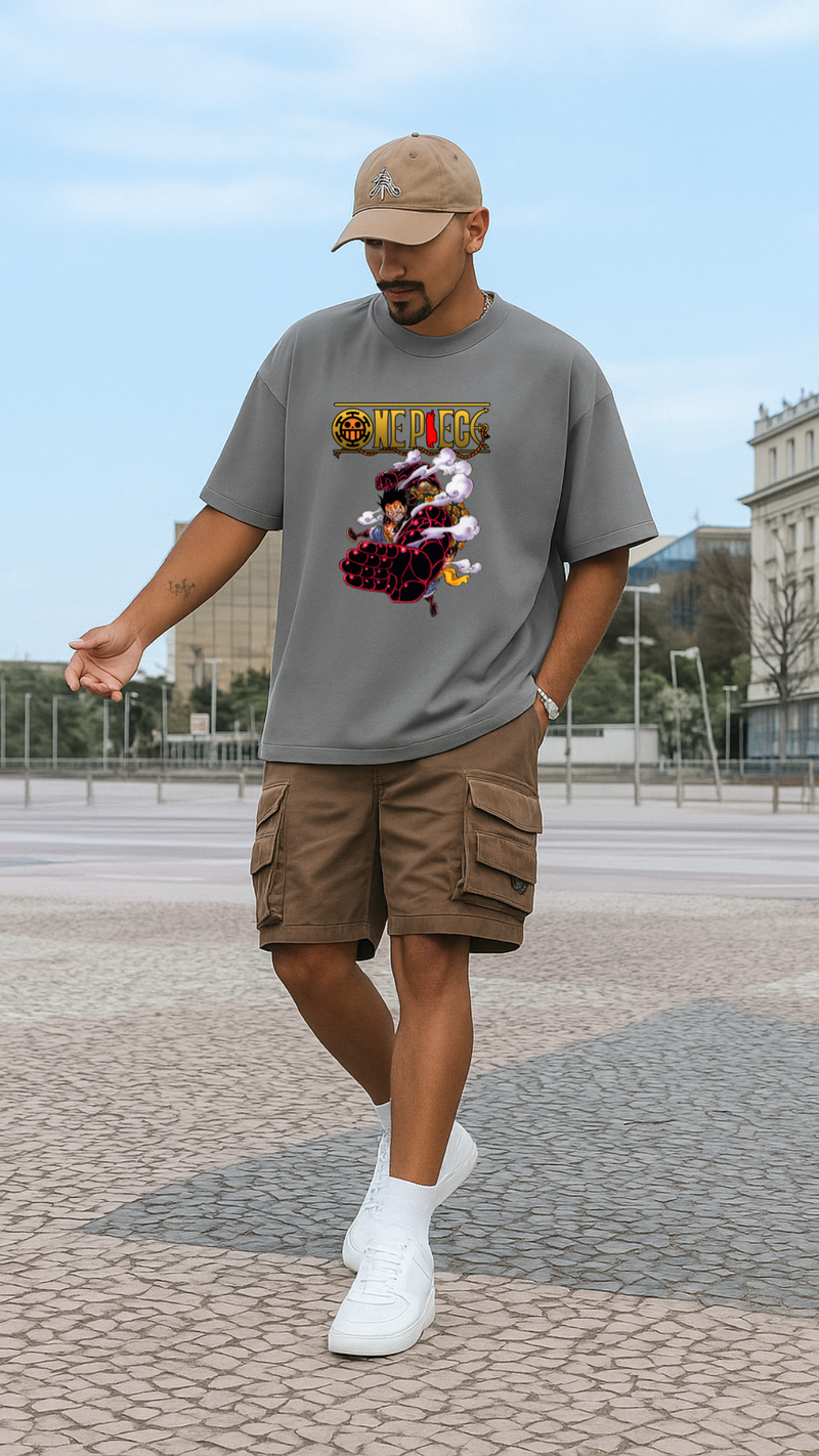 Men's One Piece Fight Anime Oversized T-shirt