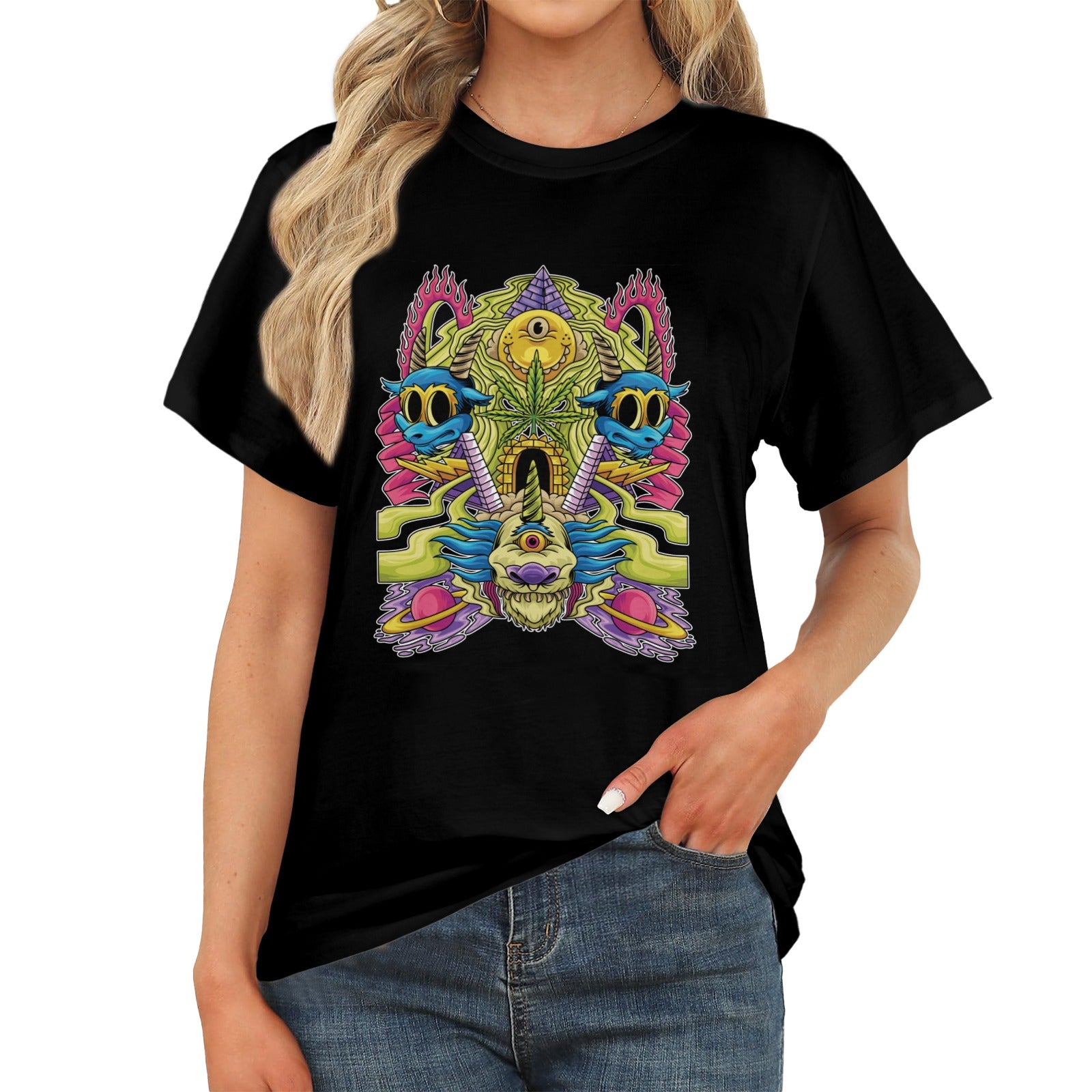 Women's Multi Monster Acid & Punk Classic Fit T-shirt
