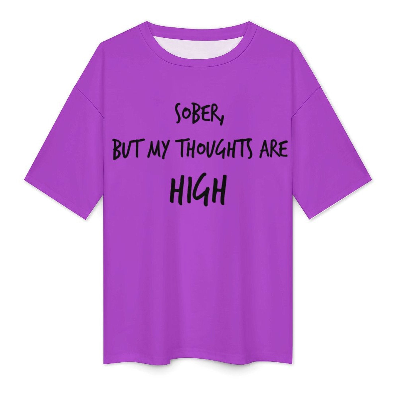 Men's High Thoughts Typography Oversized T-shirt