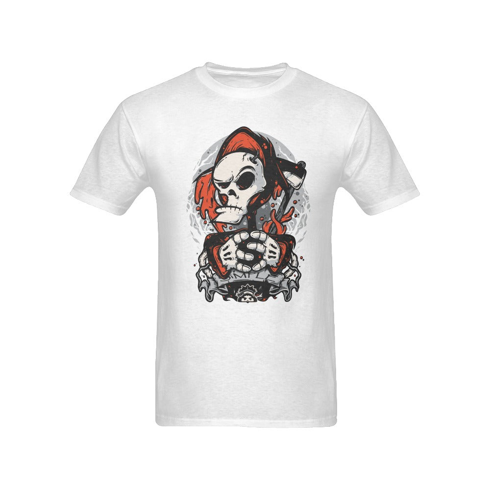 Men's Drip Skull Streetwear Classic Fit T-shirt