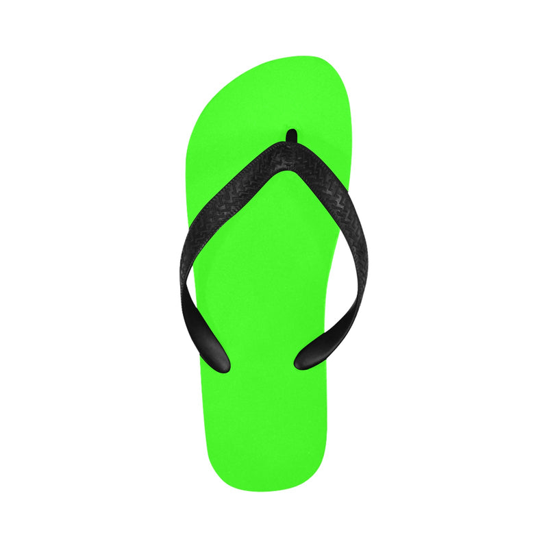 Men's Neon Green Solid Flip Flops