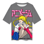 Women's Sailor Moon Chill Mode Anime Oversized T-shirt