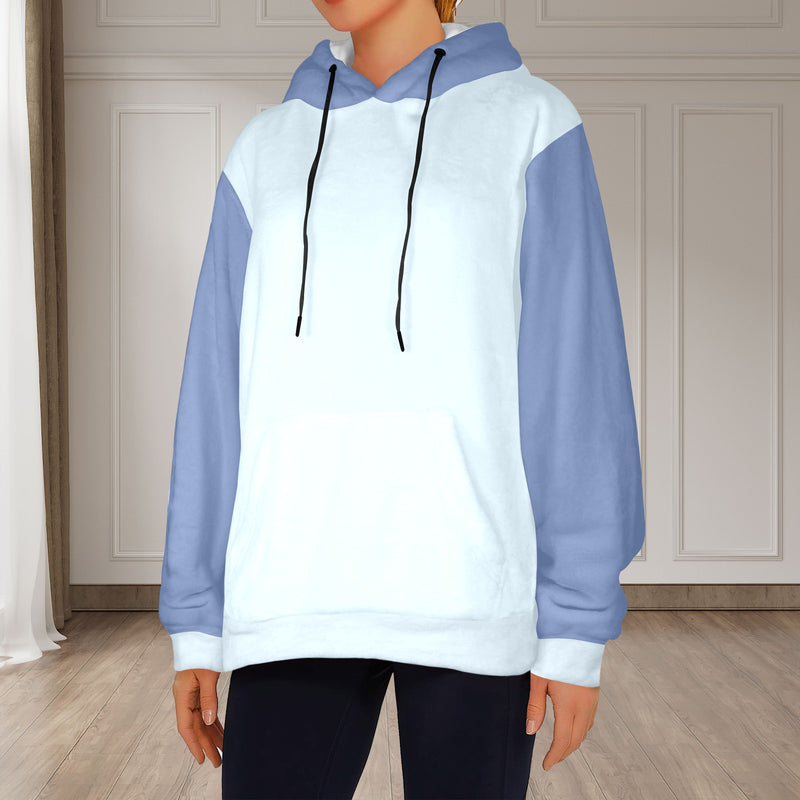 Women's Alice Blue & UCLA Blue Solid Flannel Hoodie