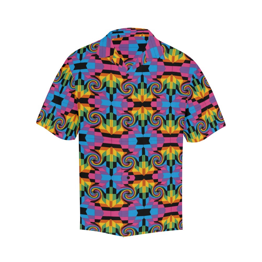 Men's Psychedelic Spiral Abstract Half Sleeve Shirt