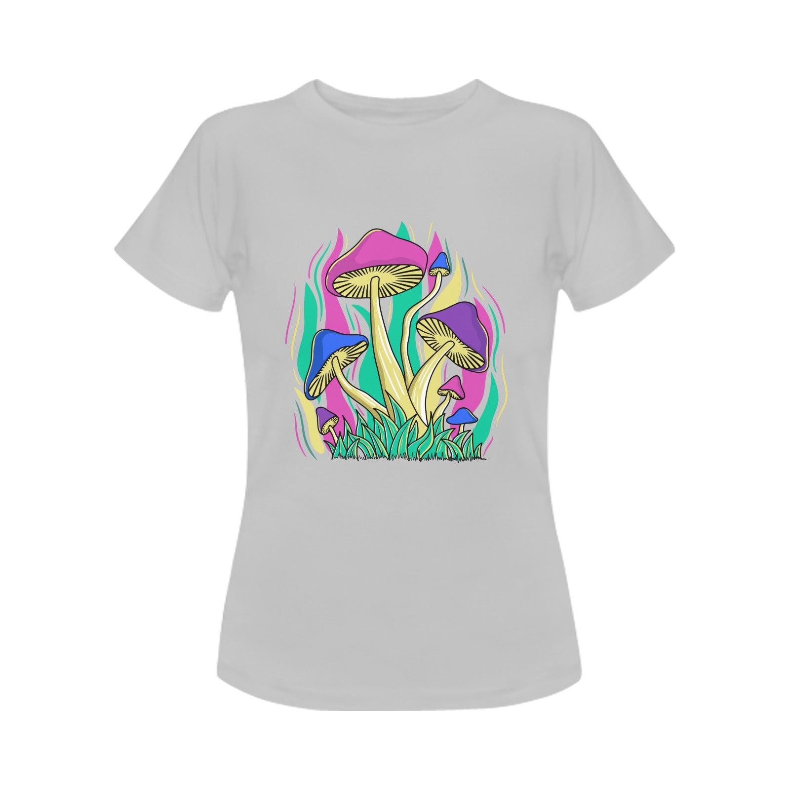 Women's Funky Mushroom Colony Acid & Punk Classic Fit T-shirt