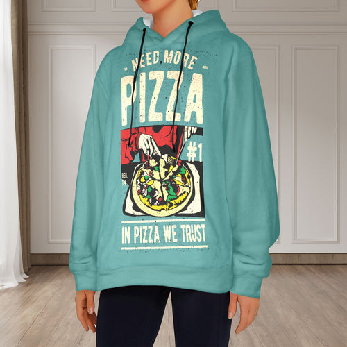 Women's Pizza Fan Abstract Flannel Hoodie