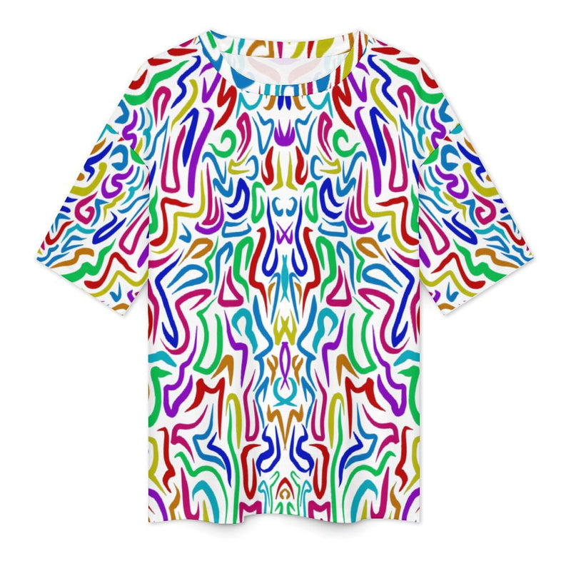 Women's Psychedelic Colors Acid & Punk Oversized T-shirt