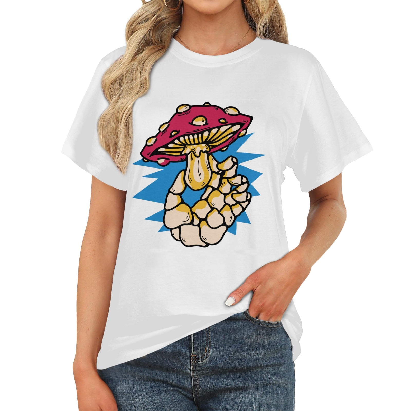 Women's Single Mushroom Acid & Punk Classic Fit T-shirt