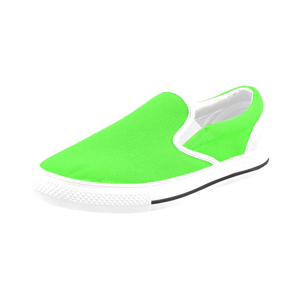 Women's Neon Green Solid Slip-on Shoes